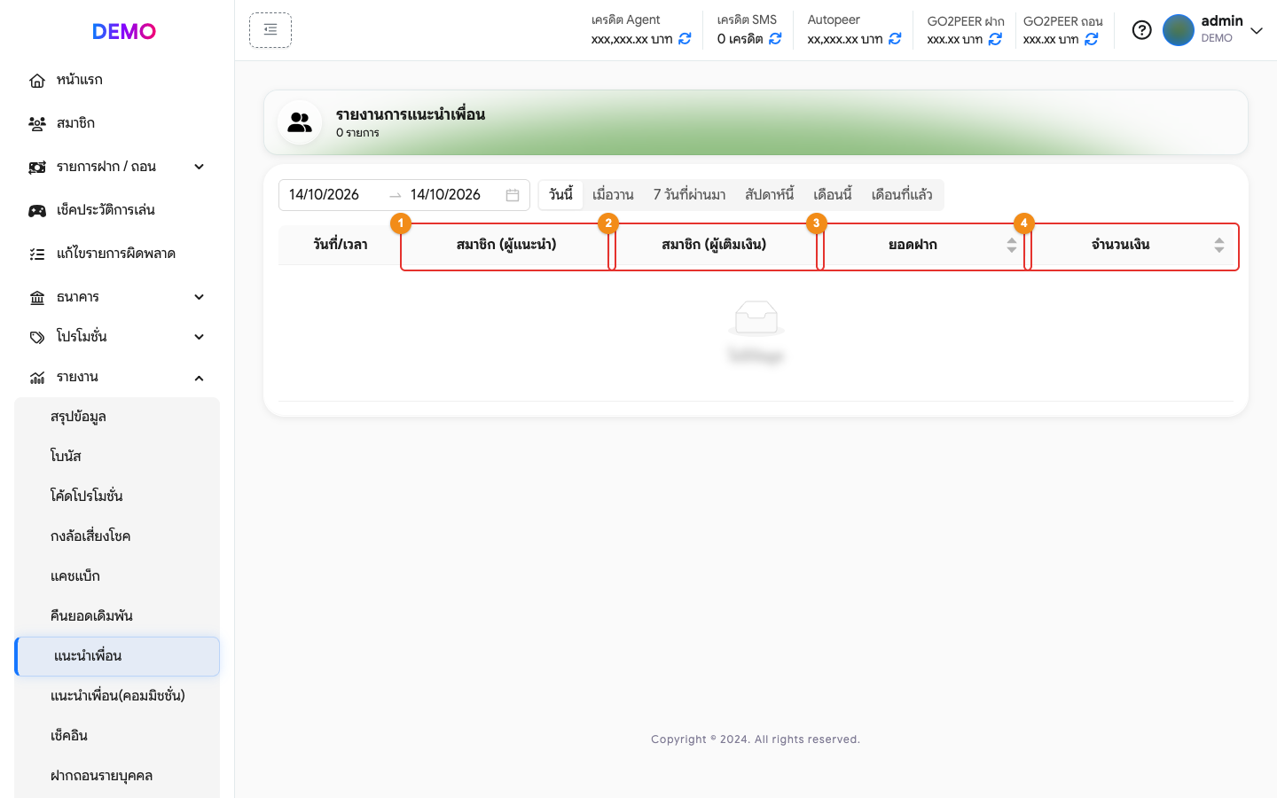 รายงานการแนะนำเพื่อน